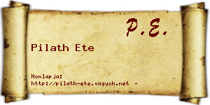 Pilath Ete névjegykártya